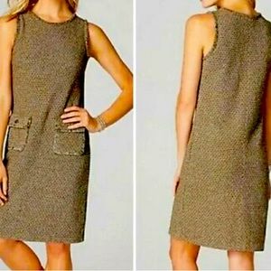 J. Jill Woman's Tweed Sweater Dress in Butterscotch With Pockets